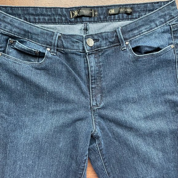 Kardashian Premium Denim - Kim, Curvy Straight - Size 14, Dark Blue Wash! - Picture 5 of 9